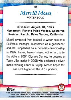 2012 Topps U.S. Olympic Team & Hopefuls - Silver #82 Merrill Moses Back