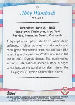 2012 Topps U.S. Olympic Team & Hopefuls - Silver #93 Abby Wambach Back