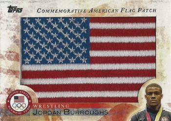 2012 Topps U.S. Olympic Team & Hopefuls - U.S. Flag Patch #FLP-JB Jordan Burroughs Front