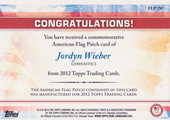 2012 Topps U.S. Olympic Team & Hopefuls - U.S. Flag Patch #FLP-JW Jordyn Wieber Back