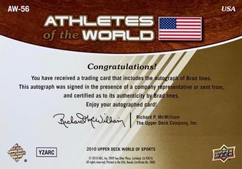 2010 Upper Deck World of Sports - Athletes of the World Autographs #AW-56 Brad Imes Back