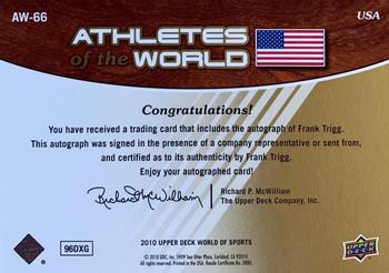 2010 Upper Deck World of Sports - Athletes of the World Autographs #AW-66 Frank Trigg Back
