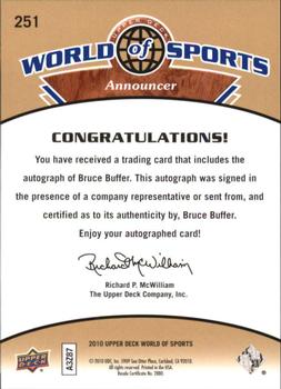 2010 Upper Deck World of Sports - Autographs #251 Bruce Buffer Back
