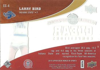 2010 Upper Deck World of Sports - Clear Competitors #CC-4 Larry Bird Back