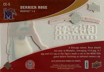 2010 Upper Deck World of Sports - Clear Competitors #CC-5 Derrick Rose Back