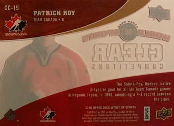 2010 Upper Deck World of Sports - Clear Competitors #CC-19 Patrick Roy Back