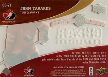 2010 Upper Deck World of Sports - Clear Competitors #CC-21 John Tavares Back