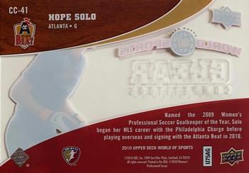 2010 Upper Deck World of Sports - Clear Competitors #CC-41 Hope Solo Back