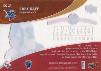2010 Upper Deck World of Sports - Clear Competitors #CC-36 Gary Gait Back