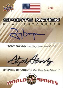 2010 Upper Deck World of Sports - Sports Nation Autographs Dual #SND-GS Tony Gwynn / Stephen Strasburg Front