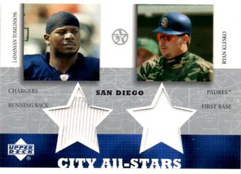 2002-03 UD SuperStars - City All-Stars Dual Jersey #LT/RK-C LaDainian Tomlinson / Ryan Klesko Front