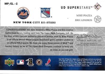 2002-03 UD SuperStars - City All-Stars Dual Jersey #MP/EL-C Mike Piazza / Eric Lindros Back