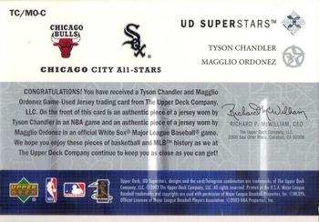 2002-03 UD SuperStars - City All-Stars Dual Jersey #TC/MO-C Tyson Chandler / Magglio Ordonez Back