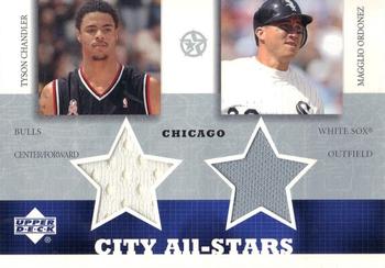 2002-03 UD SuperStars - City All-Stars Dual Jersey #TC/MO-C Tyson Chandler / Magglio Ordonez Front