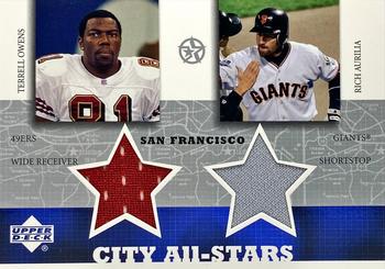 2002-03 UD SuperStars - City All-Stars Dual Jersey #TO/RA-C Terrell Owens / Rich Aurilia Front