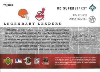 2002-03 UD SuperStars - Legendary Leaders Dual Jersey #TC/OV-L Tim Couch / Omar Vizquel Back