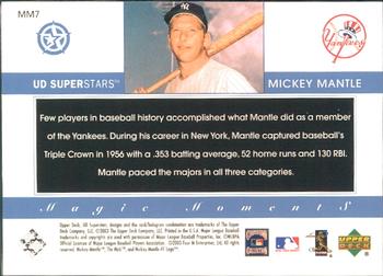 2002-03 UD SuperStars - Magic Moments #MM7 Mickey Mantle Back