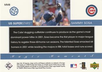 2002-03 UD SuperStars - Magic Moments #MM8 Sammy Sosa Back