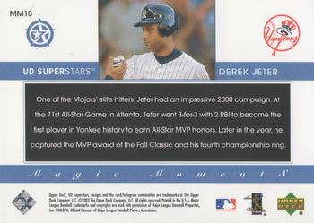2002-03 UD SuperStars - Magic Moments #MM10 Derek Jeter Back