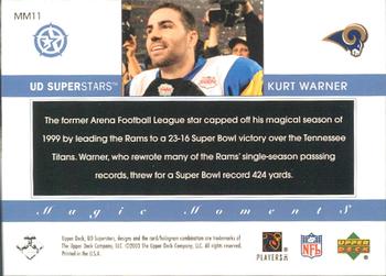 2002-03 UD SuperStars - Magic Moments #MM11 Kurt Warner Back