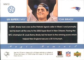 2002-03 UD SuperStars - Magic Moments #MM13 Tom Brady Back