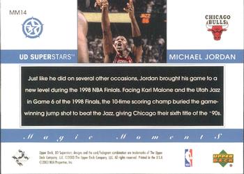 2002-03 UD SuperStars - Magic Moments #MM14 Michael Jordan Back