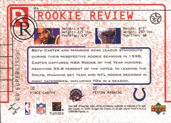 2002-03 UD SuperStars - Rookie Review #R4 Vince Carter / Peyton Manning Back