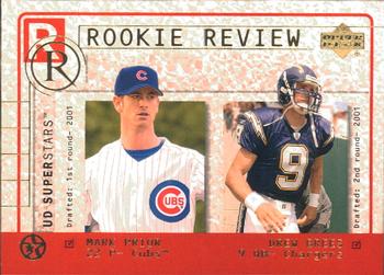 2002-03 UD SuperStars - Rookie Review #R6 Mark Prior / Drew Brees Front