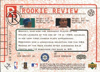 2002-03 UD SuperStars - Rookie Review #R9 Ken Griffey Jr. / David Robinson Back