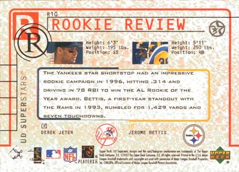 2002-03 UD SuperStars - Rookie Review #R10 Derek Jeter / Jerome Bettis Back