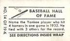 1948 Topps Magic Photos (R714-27) #14K Lou Gehrig Back