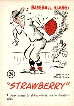1963 Gad Fun Cards #24 Baseball Slang, Strawberry Front