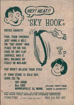 1963 Gad Fun Cards #60 Baseball Slang, Annie Oakley Back