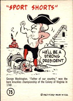 1963 Gad Fun Cards #75 George Washington Front