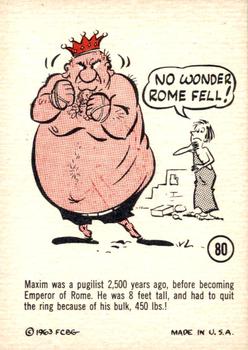 1963 Gad Fun Cards #80 Emperor of Rome Maxim Front