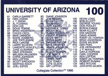 1990 Collegiate Collection Arizona Wildcats #100 Checklist Back