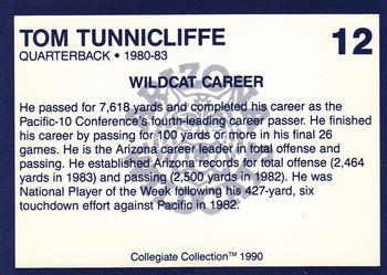 1990 Collegiate Collection Arizona Wildcats #12 Tommy Tunnicliffe Back