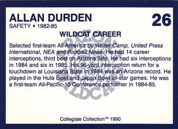 1990 Collegiate Collection Arizona Wildcats #26 Allen Durden Back