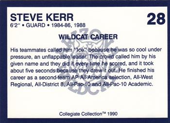 1990 Collegiate Collection Arizona Wildcats #28 Steve Kerr Back