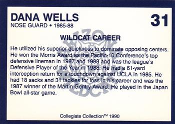 1990 Collegiate Collection Arizona Wildcats #31 Dana Wells Back