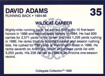 1990 Collegiate Collection Arizona Wildcats #35 David Adams Back