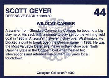 1990 Collegiate Collection Arizona Wildcats #44 Scott Geyer Back
