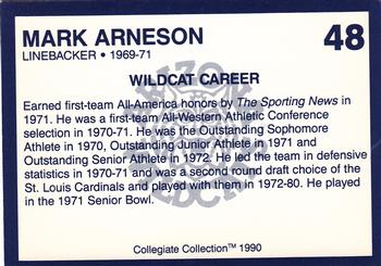 1990 Collegiate Collection Arizona Wildcats #48 Mark Arneson Back
