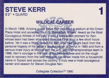 1990 Collegiate Collection Arizona Wildcats #1 Steve Kerr Back