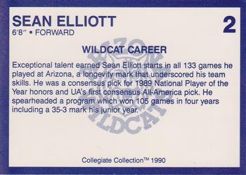 1990 Collegiate Collection Arizona Wildcats #2 Sean Elliott Back