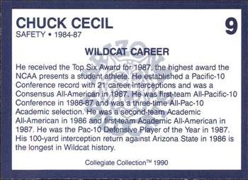 1990 Collegiate Collection Arizona Wildcats #9 Chuck Cecil Back