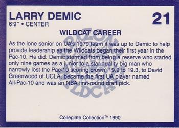 1990 Collegiate Collection Arizona Wildcats #21 Larry Demic Back