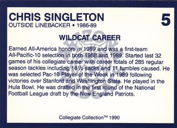 1990 Collegiate Collection Arizona Wildcats #5 Chris Singleton Back