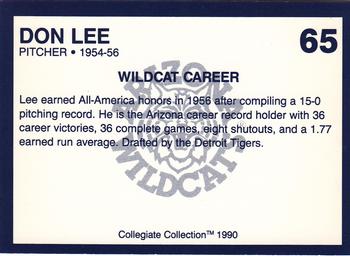 1990 Collegiate Collection Arizona Wildcats #65 Don Lee Back