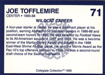 1990 Collegiate Collection Arizona Wildcats #71 Joe Tofflemire Back